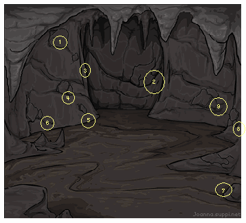 Gem Cave hot spots map